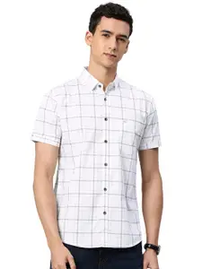Visit the Majestic Man Store Majestic Man Slim Fit Pure Cotton Half Sleeve Checked Casual Shirt