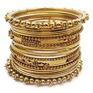 YouBella Antique Look Gold Plated Traditional Bracelet Bangle set for women (2.6)