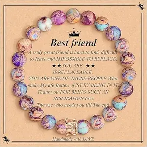 El Regalo Best Friends Crown Charm Beaded Bracelet- Friendship Bracelet For Girls/Women �������������������������� ������������������