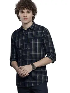 Brand: The Indian Garage Co The Indian Garage Co Men Slim Fit Checkered Full Sleeves Spread Collar Casual Shirt