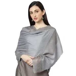 Zamour Faux Pashmina Reversible Stole for Women, Cashmere Feel Pure Wool Ladies Scarf Shawl Wrap for Winter