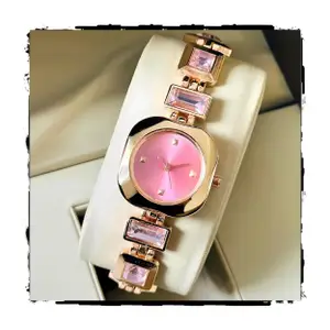 Visit the styledose Store styledose Luxury Round Dial in Square case with Ston Studded brecelet Strap Quartz Analogue Wrist Watches for Women's & Girls&Miss&Ladies