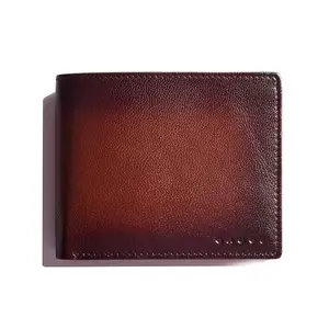 Gauge Machine Brown Seam Burnished Bi-fold Wallet