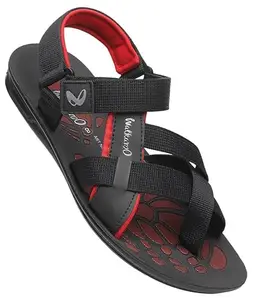 WALKAROO WG5704 Mens Casual Wear and Regular use Sandals - Black Red