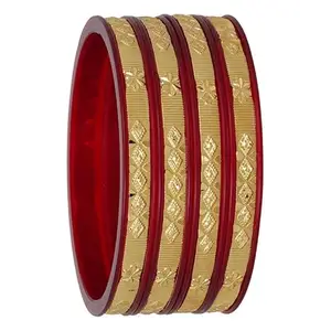 Barrfy Collection's Stylish Gold Plated Micro Plating Bangles Set (Pack of 4 Bangles)-2.8