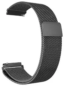 Magnetic Milanese Metal Chain Watch Band - Adjustable Loop Strap | Compatible with Honor Watch Magic 2 (42 mm) Only | Black
