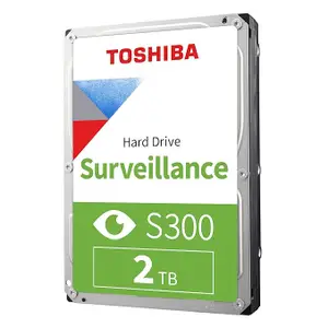 Toshiba 2TB S300 Surveillance HDD – 3.5' SATA Internal Hard Drive Supports up to 64 HD Cameras at a 180TB/Year Workload (HDWT720UZSVA)