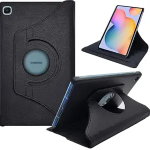 Forever MOBILES 360-Degree Rotating Stand Case for Samsung Galaxy Tab S6 Lite, PU Leather Smart Flip Cover with Stand, Black