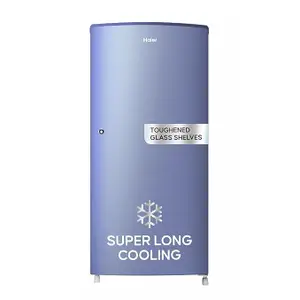 Haier 185L 2 Star Direct Cool Single Door Refrigerator | Toughened Glass Shelves | Large Veg Box | Fast Ice Making | Longer Cooling Retention | Easy Clean Back (HED-19TRB-N, Radish)