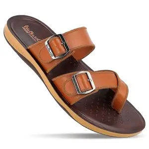 WALKAROO PLUS Soft Cushion Sandal For Men|Lightweight and Comfortable|WE1341 - Brown