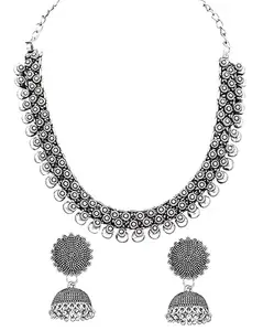Paradise Jewels Trendy Oxidized Astonishing Jewellery Necklace Set with Earrings for Woman and Girls (N2)