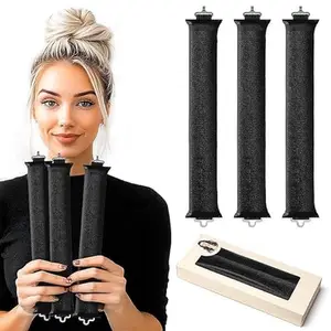 VIETNM Heatless Hair Curler, Flexible Curling Rod with Hook, Satin Rollers for All Hair Types, No Heat Curls to Sleep for Curl Rods, Heatless Curls for Blowout Hair, Brown