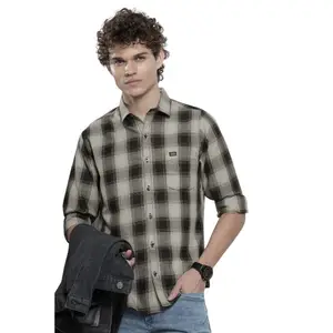 Brand: The Indian Garage Co The Indian Garage Co Men Slim Fit Checkered Full Sleeves Spread Collar Casual Shirt