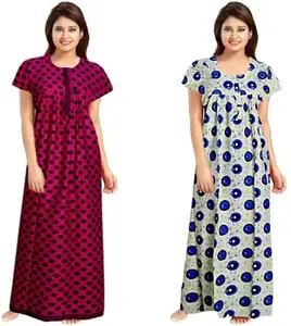 Women Night Dress (Pink, Blue)_BZ_shopsy-DV142-L