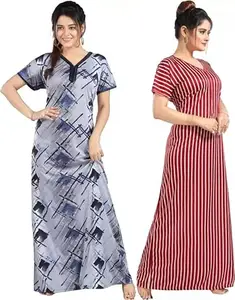 Women's Kaftan Nighty | Satin Blend Fabric | Printed Maxi Kaftan Nighty for Women| Short Sleeves Kaftan Multicolor XX-Large Ñ60