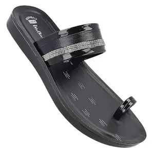 WALKAROO Sandals For Womens|Light Weight and Comfortable|Stylish and Soft Cushion|WL7590 - Black