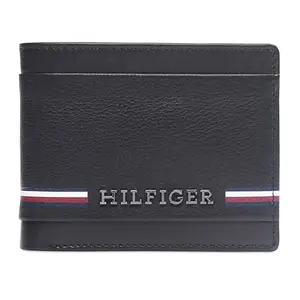 Tommy Hilfiger Men Leather Global Coin Wallet - Black, (Neapoli)