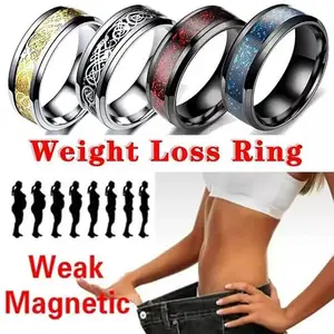 Men Valentine Smart Temperature Combo Ring Silver & Black (IR3532)