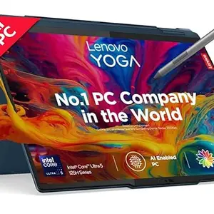 Lenovo Yoga 7 Intel Evo Core Ultra 5 125H Built-in AI 14"(35.5cm) WUXGA-OLED 400Nits 2-in-1 (16GB/1TB SSD/Win 11/Office 21/Digital Pen/FHD+IR Camera/3 Mon. Game Pass/Teal/1.5Kg), 83DJ007UIN