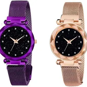 KDS Analog Watch - for Women (Purple Rose Gold)