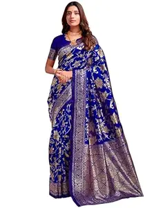 Shasmi Women's Banarasi Saree Pure Kanjivaram Silk Saree Soft new ladies 2026 Design Wear Pattu Sarees Latest Cotton Party Sari collections With Blouse Piece for Wedding sadi (SAM PARI S-7)