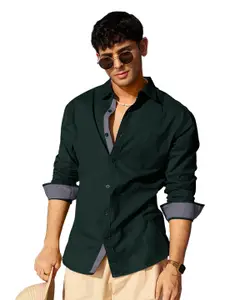 Visit the Pinkmint Store Pinkmint Men's Solid Shirt | Soft Cotton Blend | Casual Shirt | Plain | Full Sleeve - Regular Fit (Available in Plus Size)