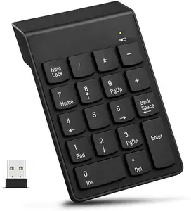 BUYFLUX Wireless Numeric Keypad Slim Mini Number Pad Keyboard 18 Keys Numpad for Laptop PC Notebook Deskto
