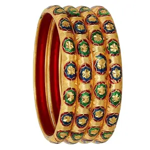 Barrfy Collection's Micro Plating Gold Plated Bangles Set For Women | Kada Set (Pack of 4 Bangles)-2.10