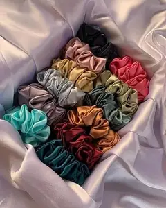 Styling fashion Satin Silk Scrunchies For Women And Girls Set Of 6 for Less Hair fall Hairbands Rubber Band(SF1)