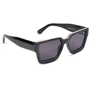 Visit the Voyage Store Voyage UV Protected Square Men & Women Sunglasses (952MG3669 | Black Lens & Frame)