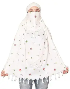 Pure Cotton Innovative Scarf Cum Mask With Sun Protection Cover Face Cotton Mask - Printed Pattern With Light Color For Women's And Girls Stylish