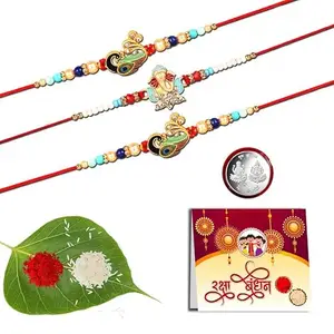 Anshri Rakhi Pack of 3 Rakhiforbrother RakhiforGift RakhiCombo Bhai bhabhiRakhi BhiyaRakhi 035