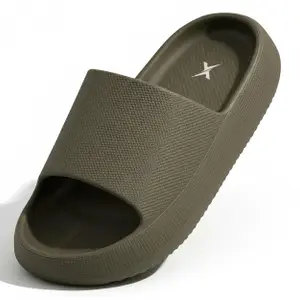 Visit the Kraasa Store Kraasa Cloudfoam Pillow Slippers for Men Non Slip Quick Drying Shower Slides Bathroom Sandals | Ultra Cushion | Thick Sole