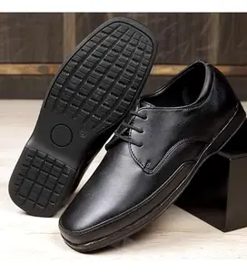 Men's Faux Leather Formal Shoes (Black, 8)-PID53504