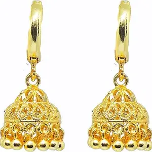 Drashti Collection Traditional Gold Platted Bali Jumkhi Earrings Collection Brass Clip-on Earring ()_BZ_ERG1158