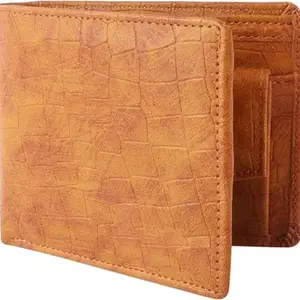 FILL CRYPPIES Casual Tan Artificial Leather Coin Pocket Men's Wallets (5 Card Slots)