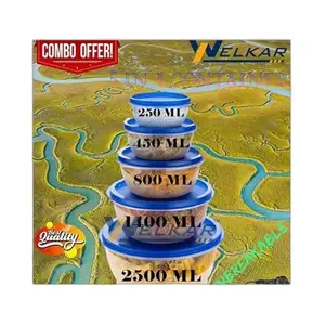 Kitchen Container |250+450+800+1400+2500 ml| Stackable Refrigerator Organizer for Fresh Food Storage | BPA-Free Kitchen Solution Transparent food storage Stackable frid|design - 453for home