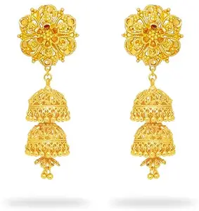 Drashti Collection Traditional Gold Platted Changeable Stud Earrings Collection Brass Jhumki Earring ()_BZ_CMB1793,1121