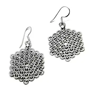 Rivansh Sterling Silver Handcrafted Traditional Earrings For Women | With Certificate of Authenticity and 925 Stamp