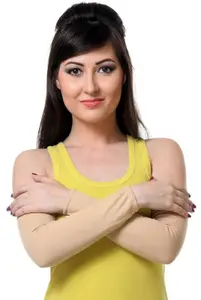 Unisex Skin Colour Fingerless Protective Summer Gloves