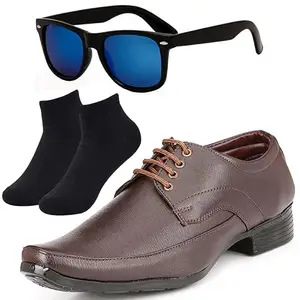 Vitoria Excellent l Men Black Lace Formal Shoes with Black Socks & Blue Wyfer/8