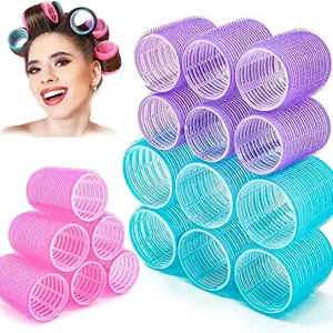 Majik Set Of 6 Pcs Unisex Hair Curler Roller For Hair Styling Curling (In Light Blue Color, Medium Size) Pack Of 1