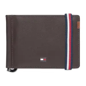 Tommy Hilfiger Men's Crivitz Money Clip - Brown, 6 Card Slots