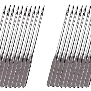 ZENITH Needles 90/14, HA x 1 no. 14 Steel 8 Pack 80 Needle Compatible with All Domestic Traditional and Automatic Sewing Machines Like USHA Singer Brother Zenith etc Steel Finish