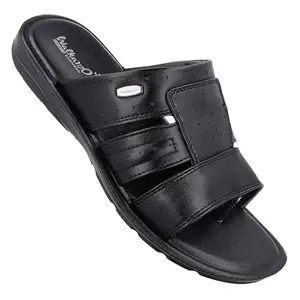 WALKAROO PLUS Soft Cushion Sandal For Men|Lightweight and Comfortable|WE1350 - Black