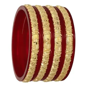 Barrfy Collections Latest Gold Plated Set of 4 Traditional Bangles for Women and Girls-2.8