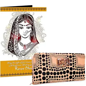 Alwaysgift Wishing You A Blessed Karwa Chauth Wallet & Greeting Card Hamper