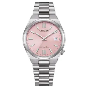 Visit the Citizen Store Citizen Tsuyosa NJ0200-50Z Automatic Pink Dial Stainless Steel Watch – 37mm Elegant Ladies Watch with Sapphire Glass