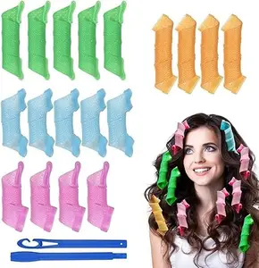 LIKEDEE Combo Of 20 Pcs Magic Spiral Hair Curling Roller/Hair Curler/No Heat Hair Strips Roller/Heatless Curling Roller For Woman and Girls Pack Of 1