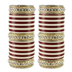 MAYA FASHION Multi Stone Acrylic-Brass Bangle Elegant Extra Large Size Bangle | Perfect Fit for Plus Size banglesTrendy and Comfortable Fit for woman and girls | (Sku-ban1818)